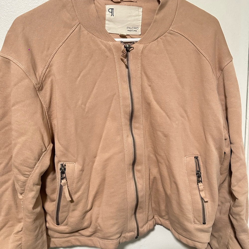 Anthropologie Pilcro Tan Zip-Up Jacket